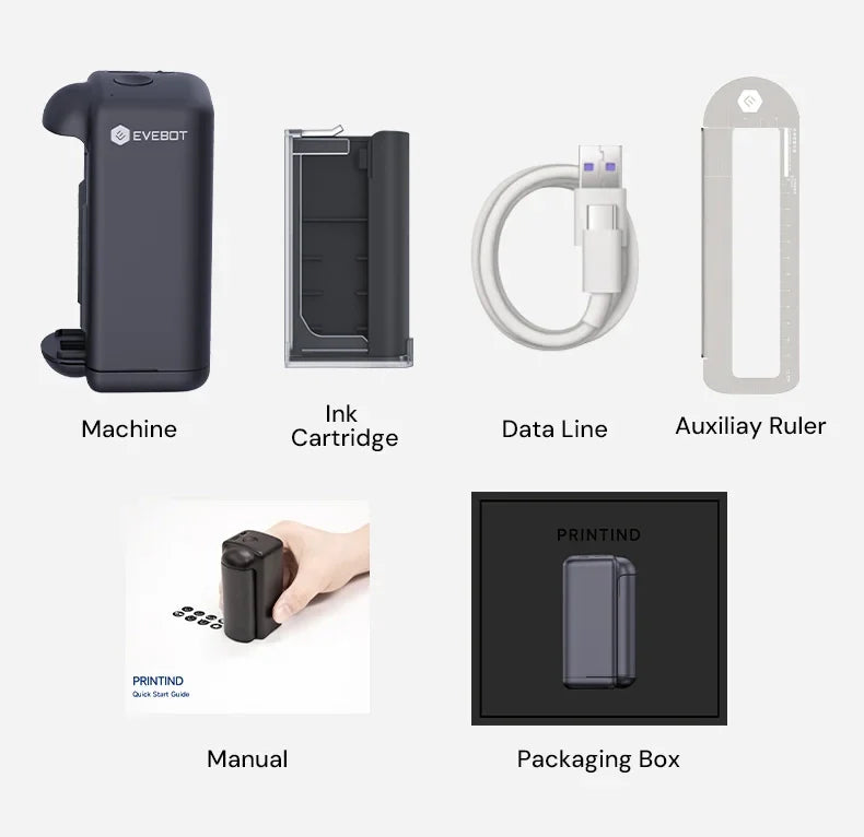 Evebot PrintInd – Ultra-portable handheld inkjet printer